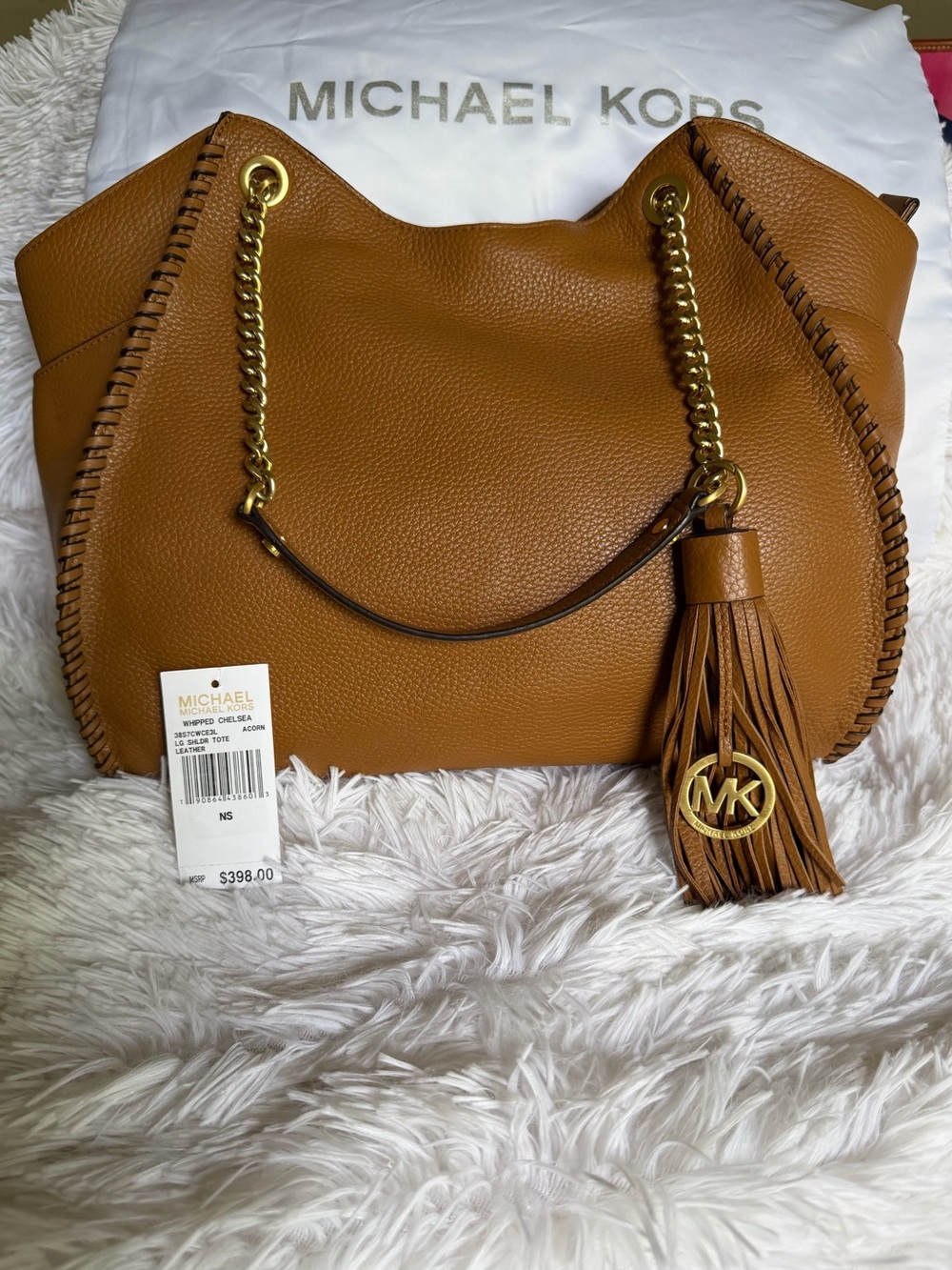 Michael Kors Whipped Chelsea Large Shoulder Tote - Acorn Leather